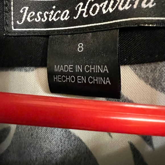 Jessica Howard Black and White Floral Dress with Jacket sz 8 2 Peice Set - Picture 11 of 12